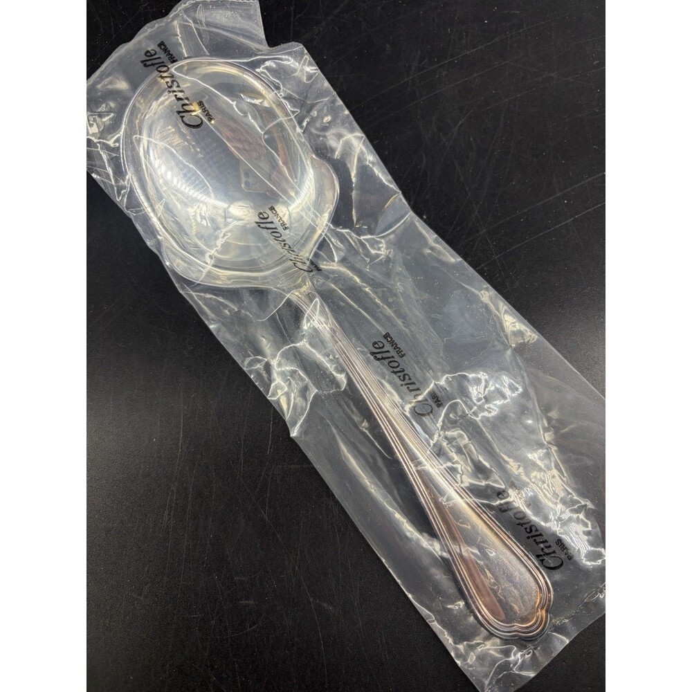 christofle spatours silver-plated serving vegetable spoon new